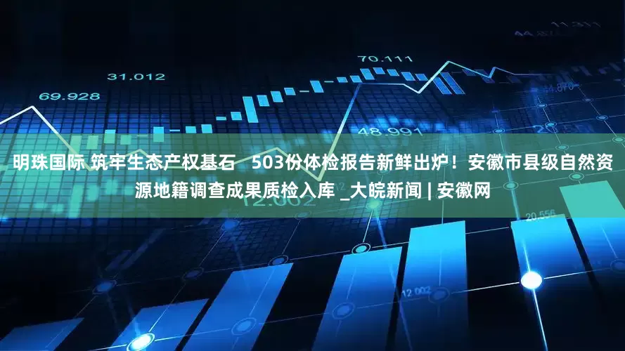 明珠国际 筑牢生态产权基石   503份体检报告新鲜出炉！安徽市县级自然资源地籍调查成果质检入库 _大皖新闻 | 安徽网