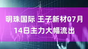 明珠国际 王子新材07月14日主力大幅流出