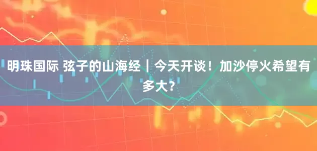 明珠国际 弦子的山海经｜今天开谈！加沙停火希望有多大？