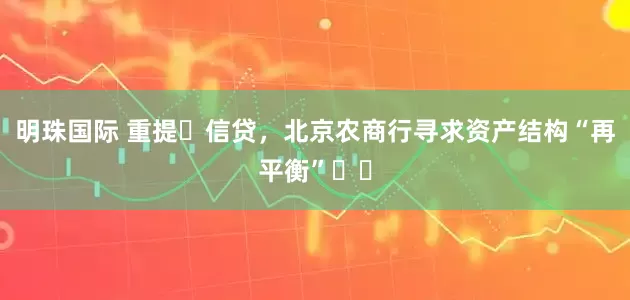明珠国际 重提​信贷，北京农商行寻求资产结构“再平衡”​​